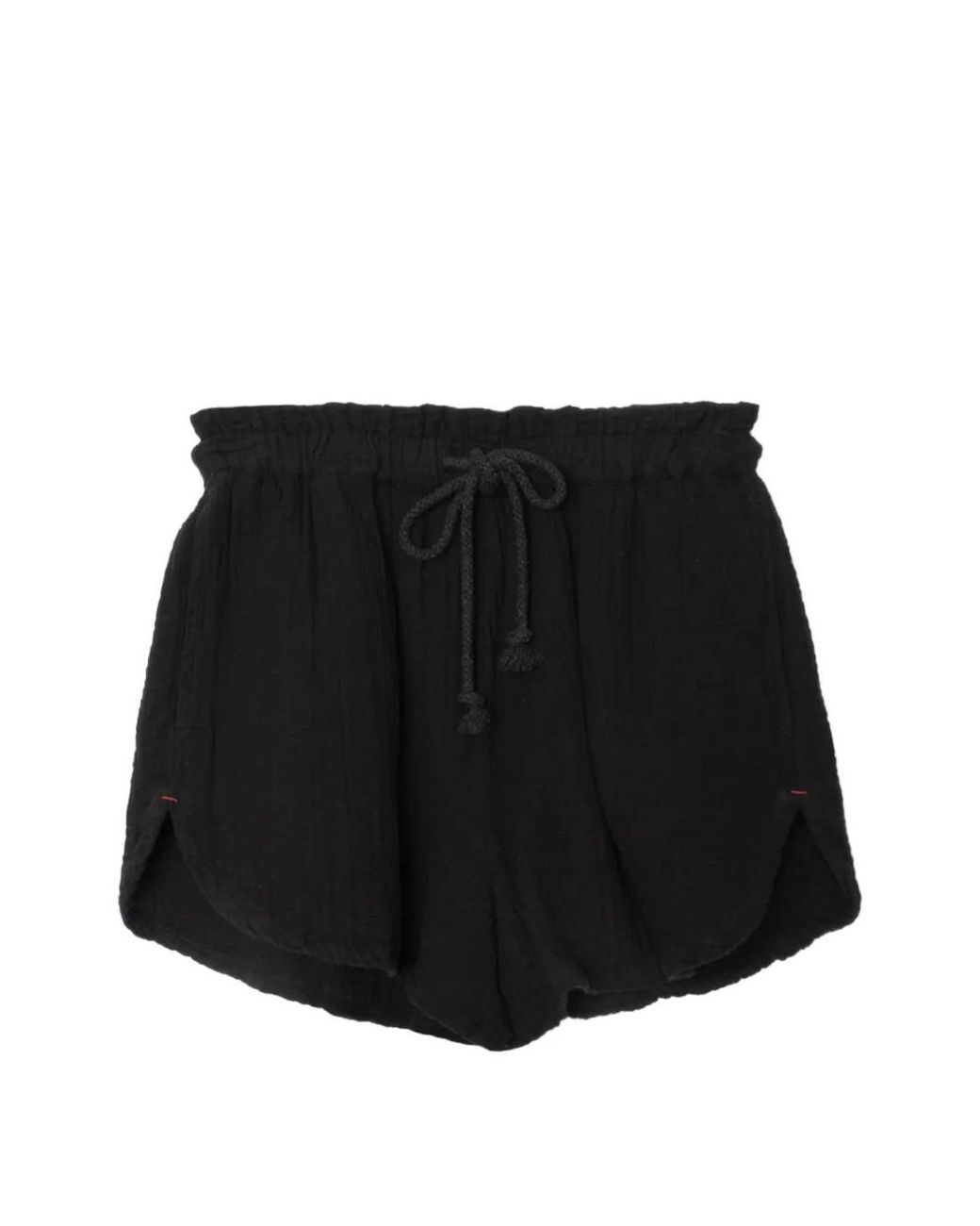 Xirena Black Drawstring-Fastening Crinkled Shorts