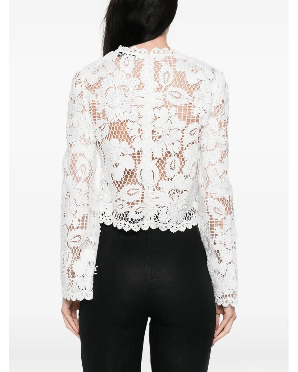 Self-Portrait White Lace Top