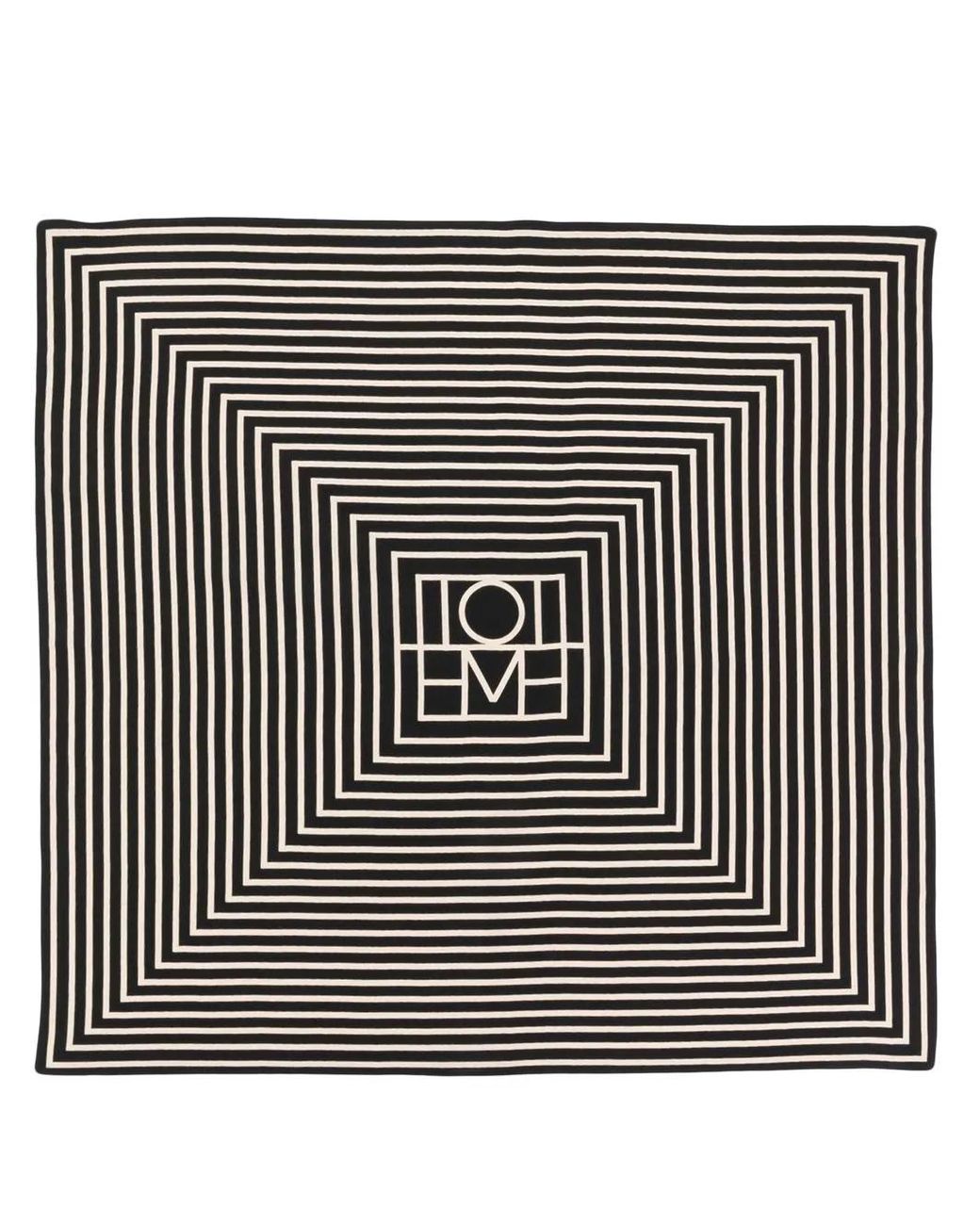 Totême Black Signature Seidenschal Mit Monogramm