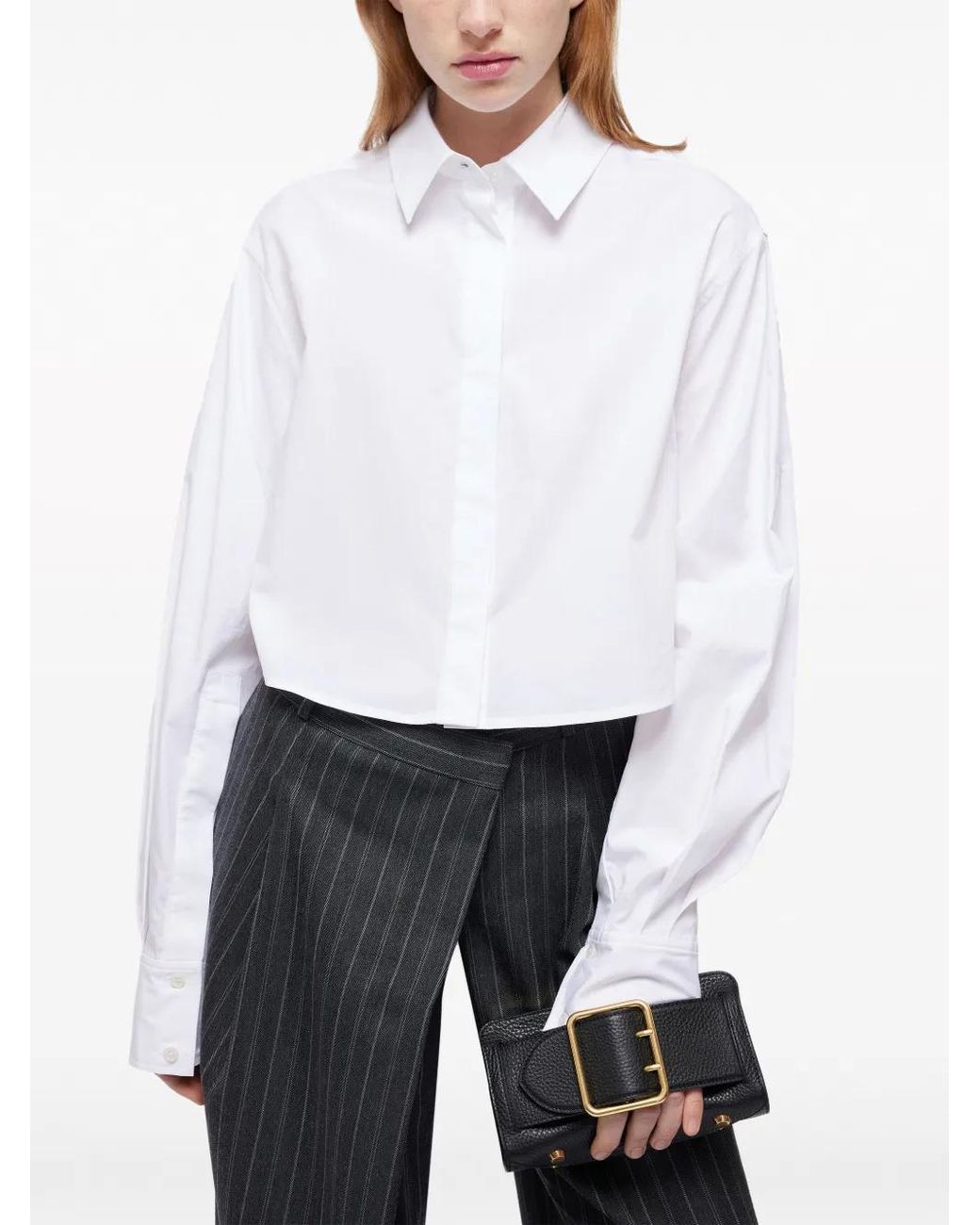 Jonathan Simkhai White Renata Cropped-Hemd