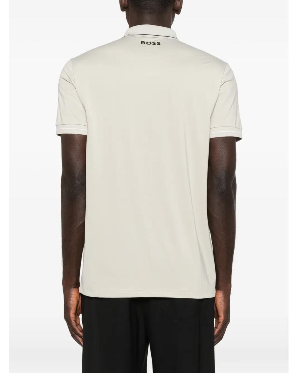 Boss White Polo À Logo Imprimé for men