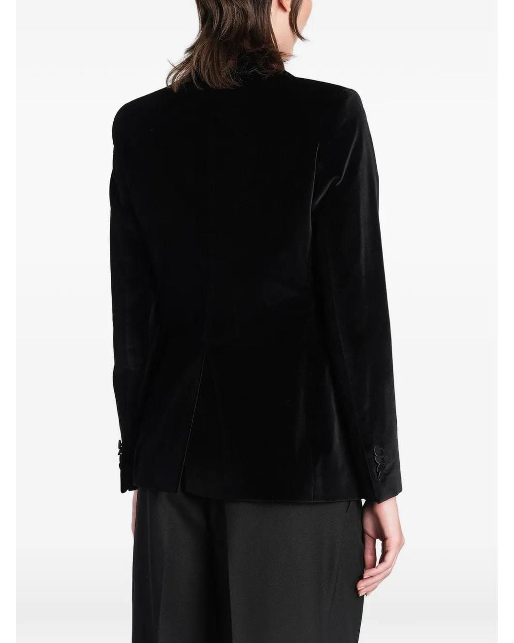 Tagliatore Black Double-Breasted Velvet Blazer