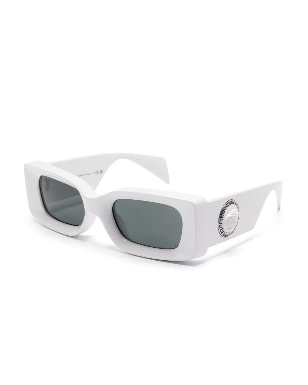 Versace Gray Rectangle-Frame Sunglasses