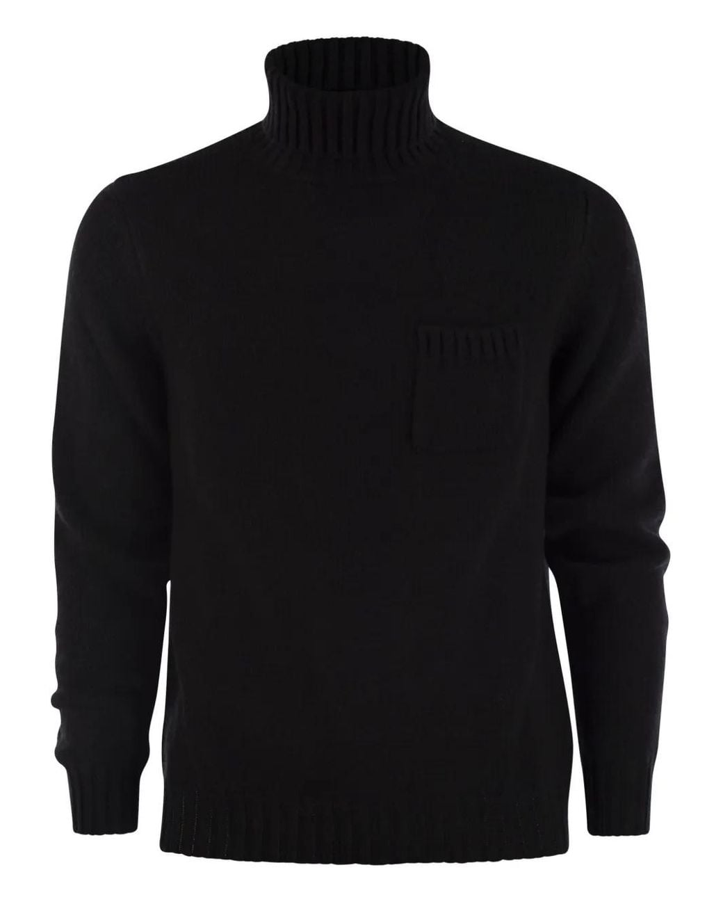 Fedeli Black Wool Blend Sweater for men