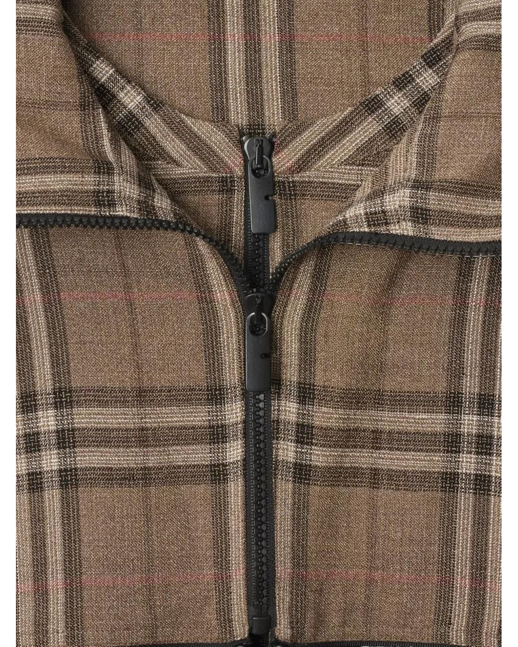 Burberry Brown Checked Hoodie for men