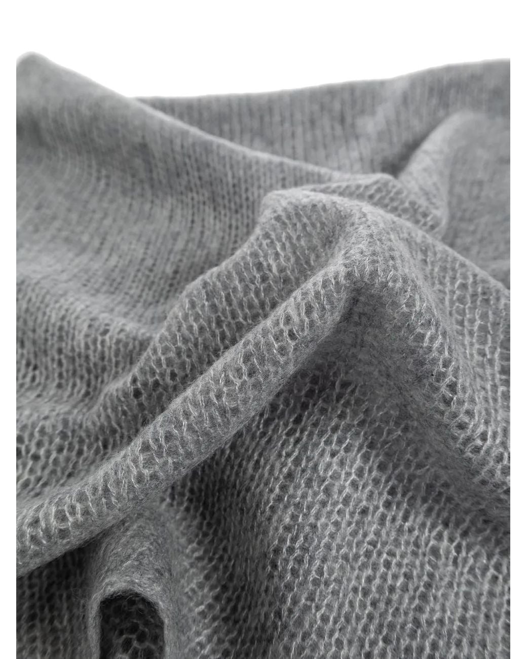 Lisa Yang Gray Ribbed Scarf