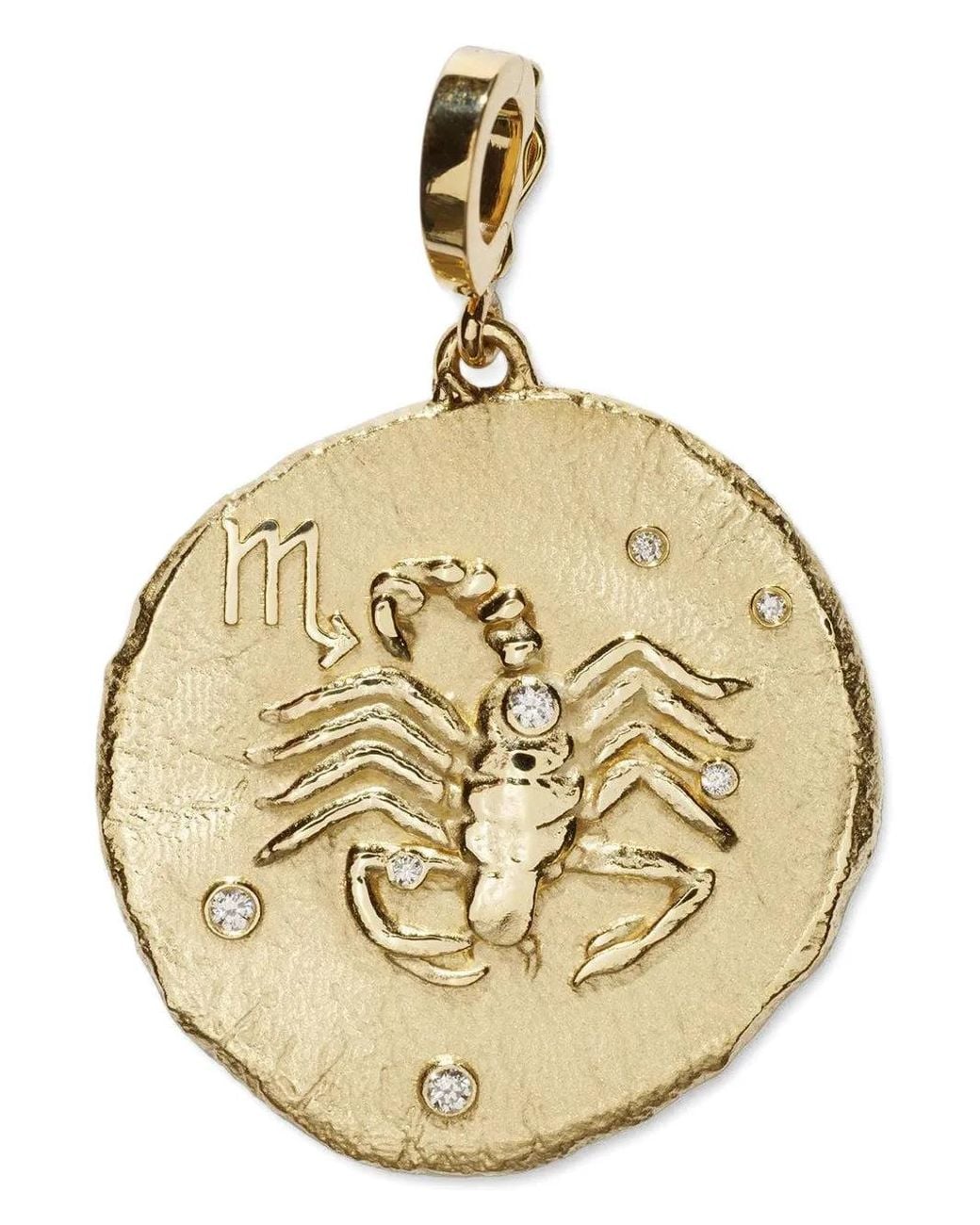 Azlee Metallic 18Kt Of The Stars Scorpio Pendant Necklace