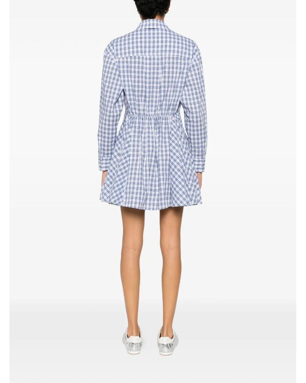Maje Blue Rhinestone Shirt Dress