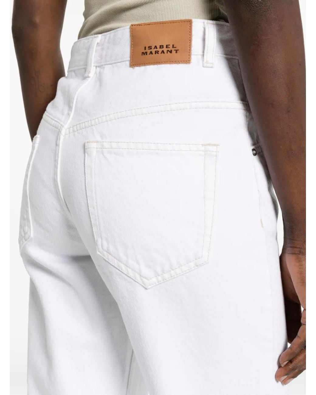 Isabel Marant White Belvia Bootcut Denim Jeans