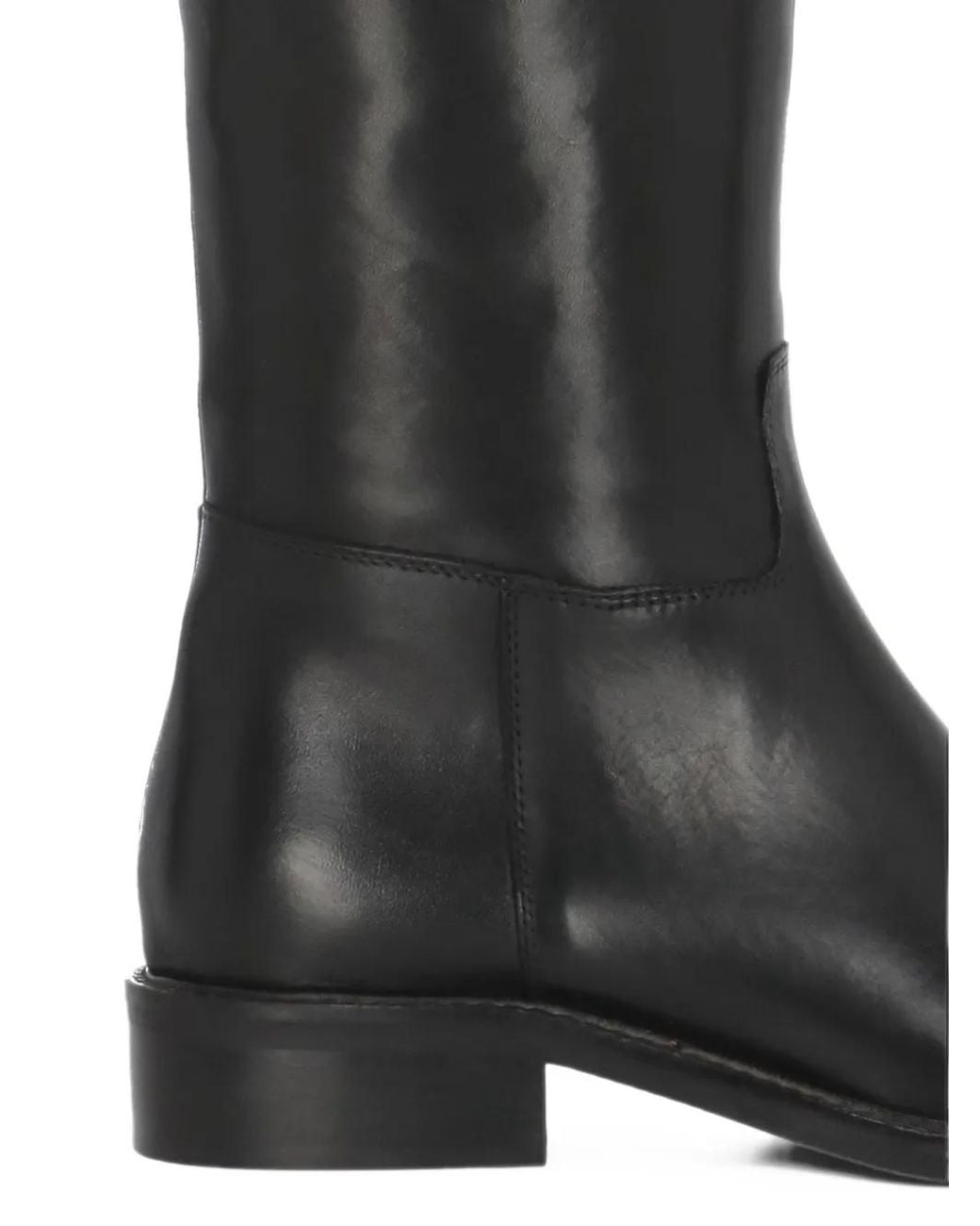 Julie Dee Black Round-Toe Knee-High Boots