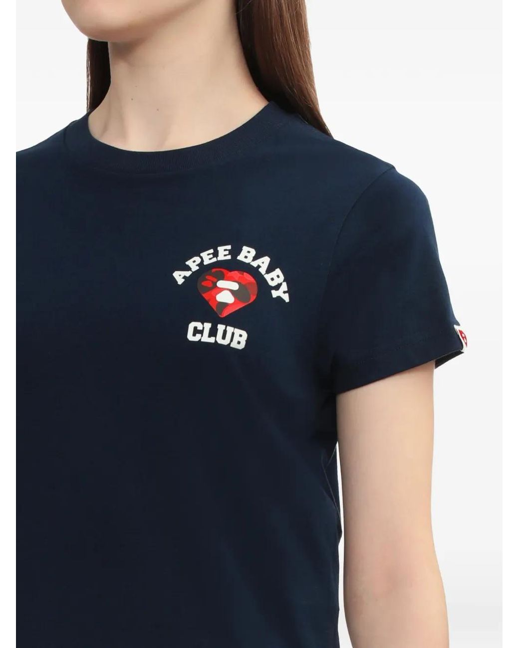 A Bathing Ape Blue Logo Graphic T-Shirt