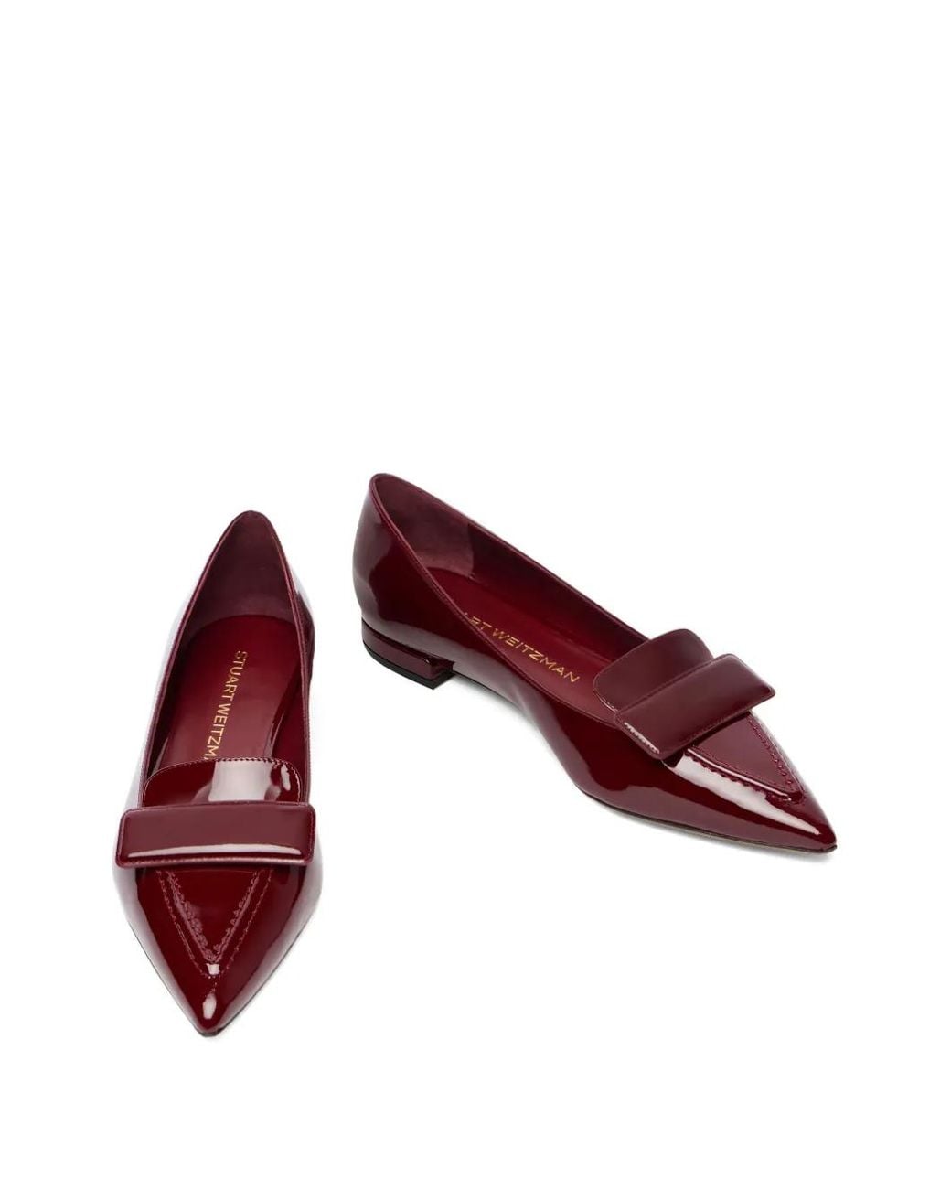 Stuart Weitzman Red Sovinnie Pointed Ballet Flat