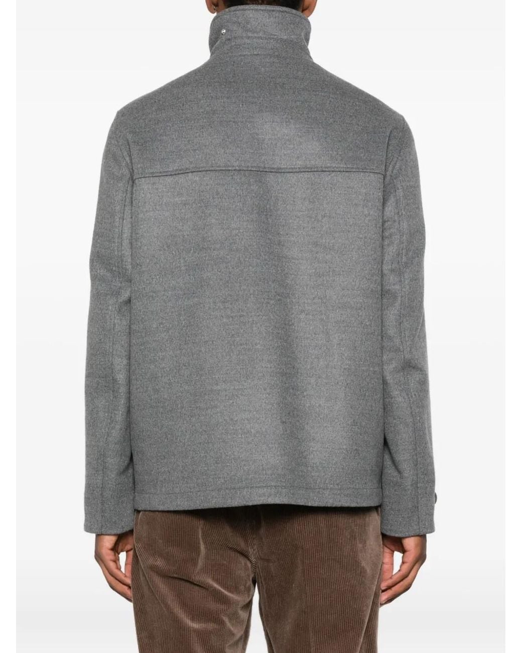 Chaqueta De Lana Con Bolsillos Con Solapa Brunello Cucinelli de hombre de color Gray