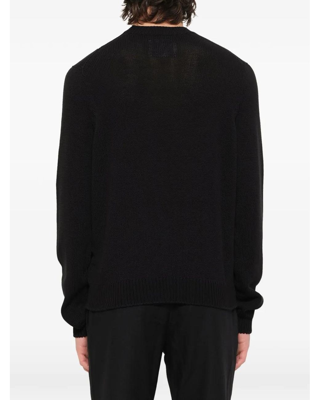 Jil Sander Black Pull En Maille Pointelle for men