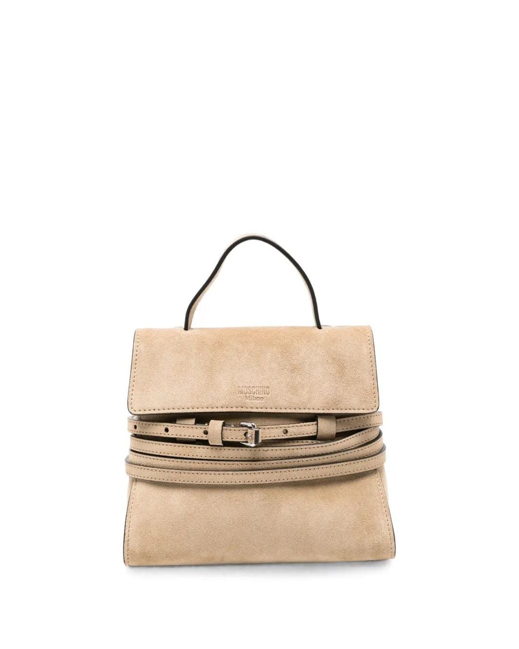 Moschino White Mini Sac À Détail De Ceinture
