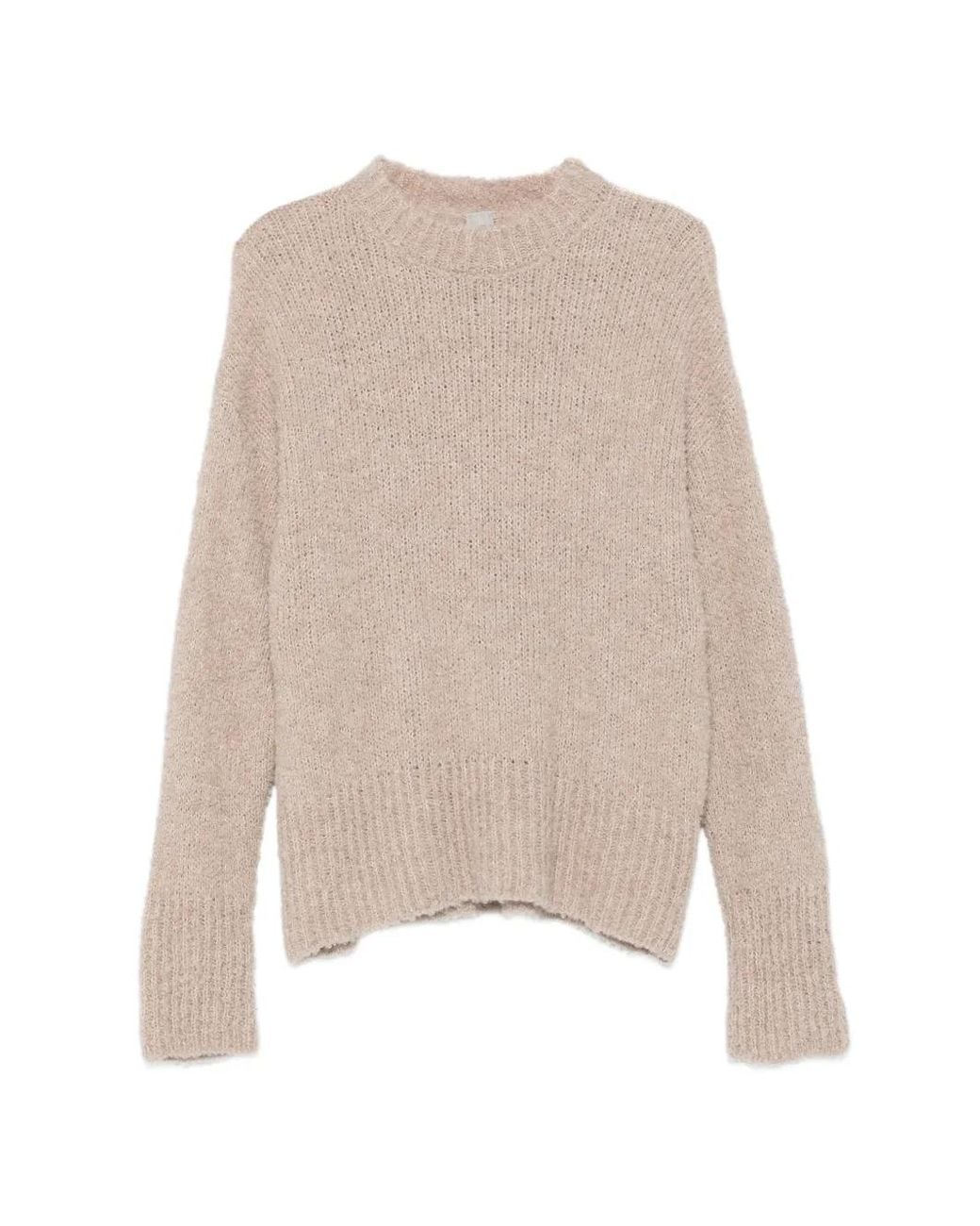 Private 0204 Natural Ribbed-Knit Crew-Neck Sweater