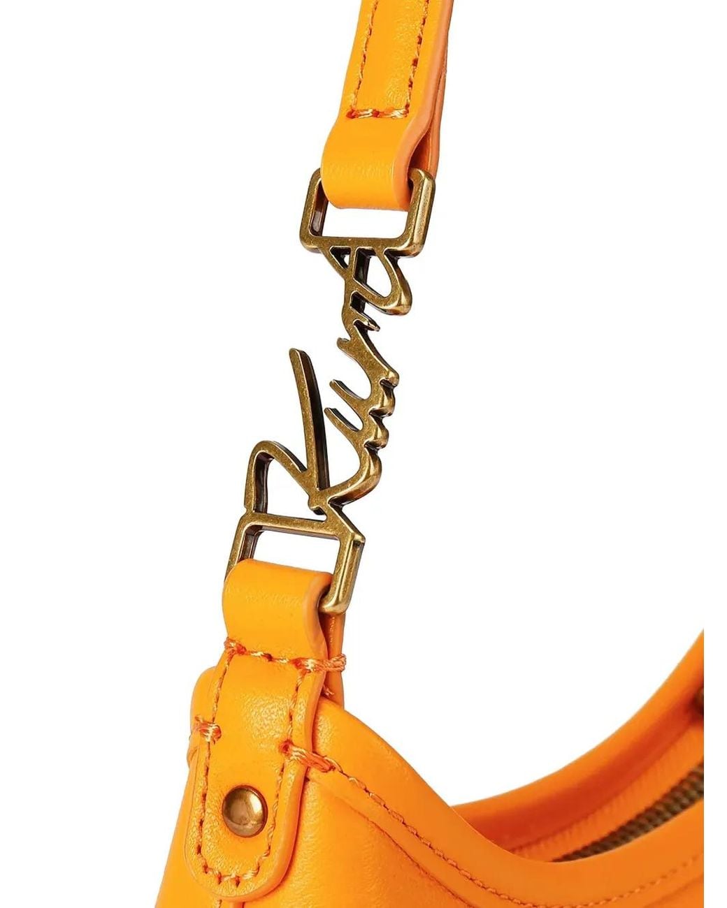 Kurt Geiger Orange Eagle-Head Logo-Plaque Shoulder Bag