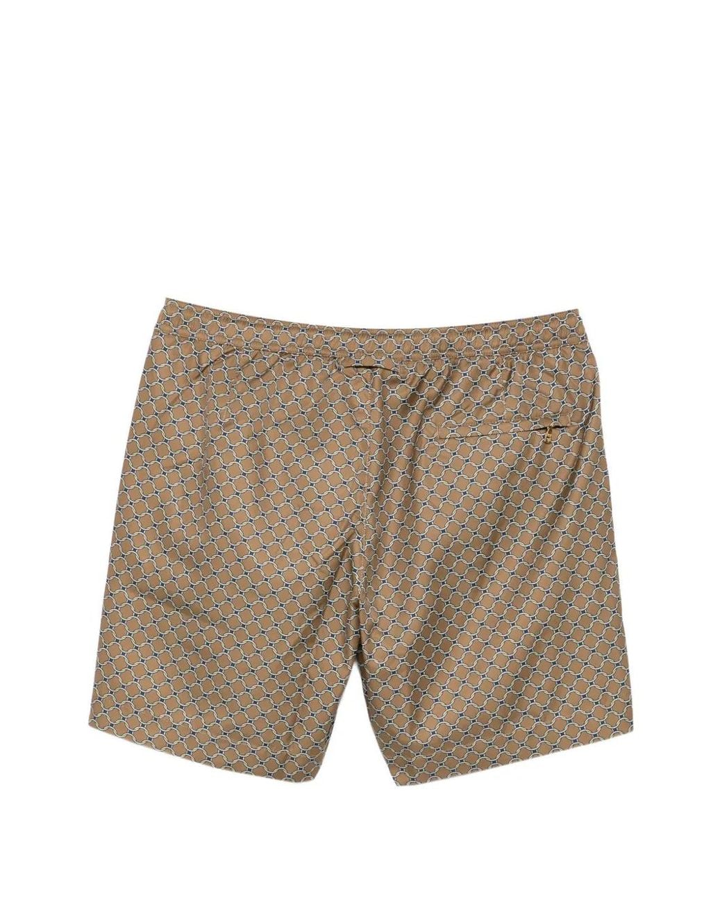 Orlebar Brown Brown Geometric-Pattern Drawstring Swim Shorts for men