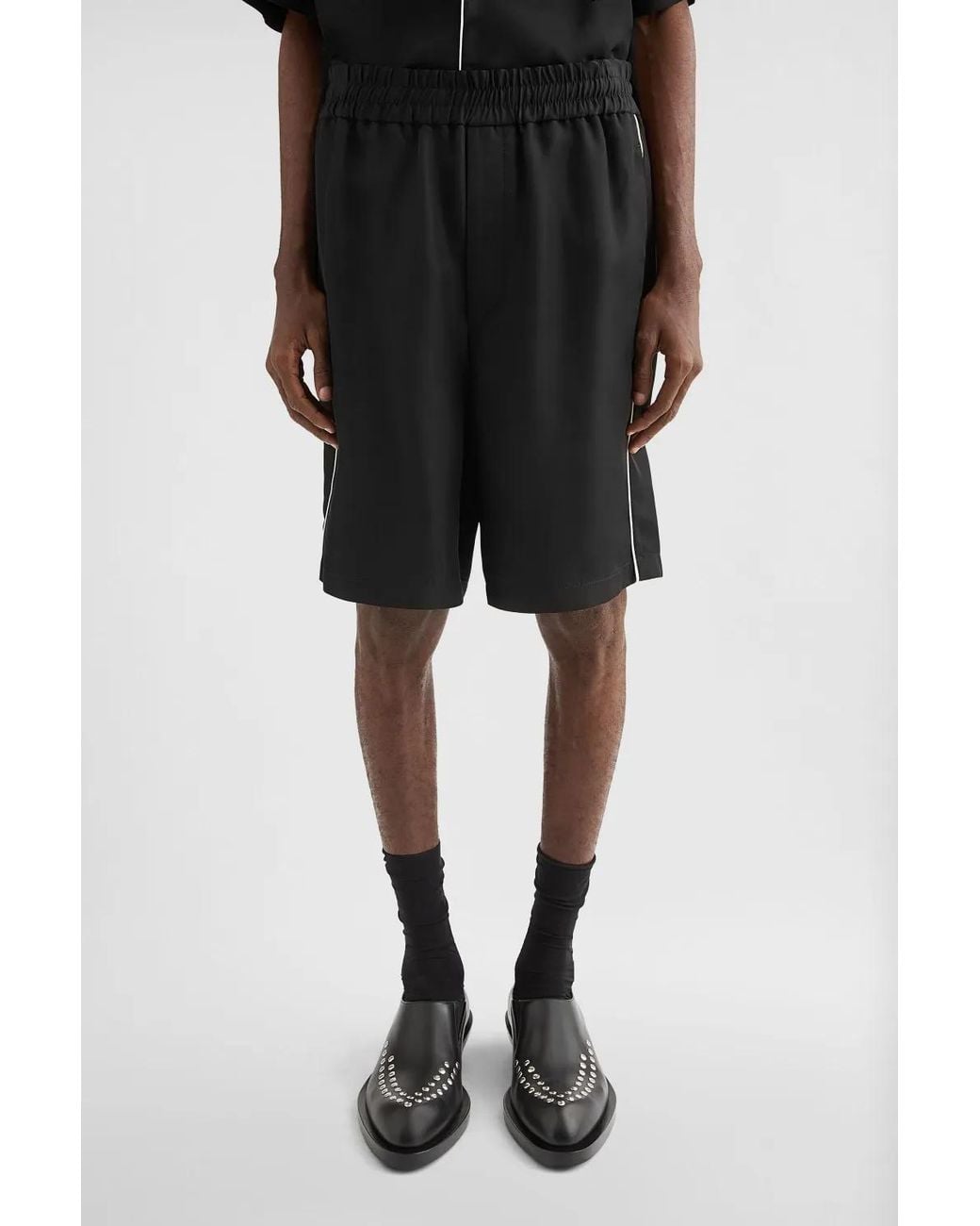 Jil Sander Black Piped-Trim Shorts for men