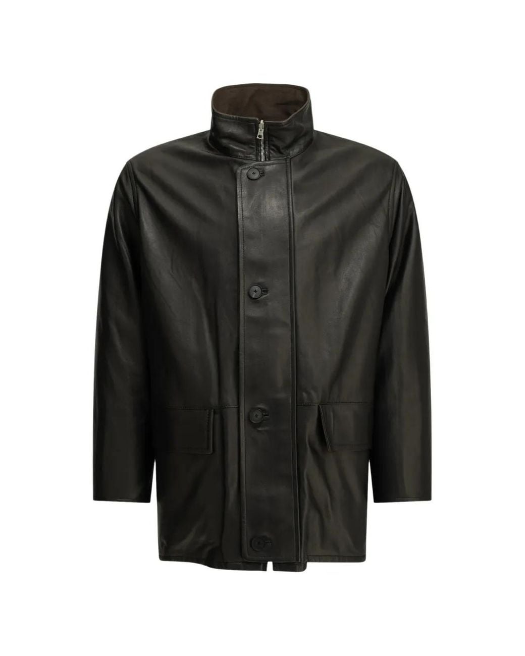 Auralee Brown Reversible High-Neck Jacket for men