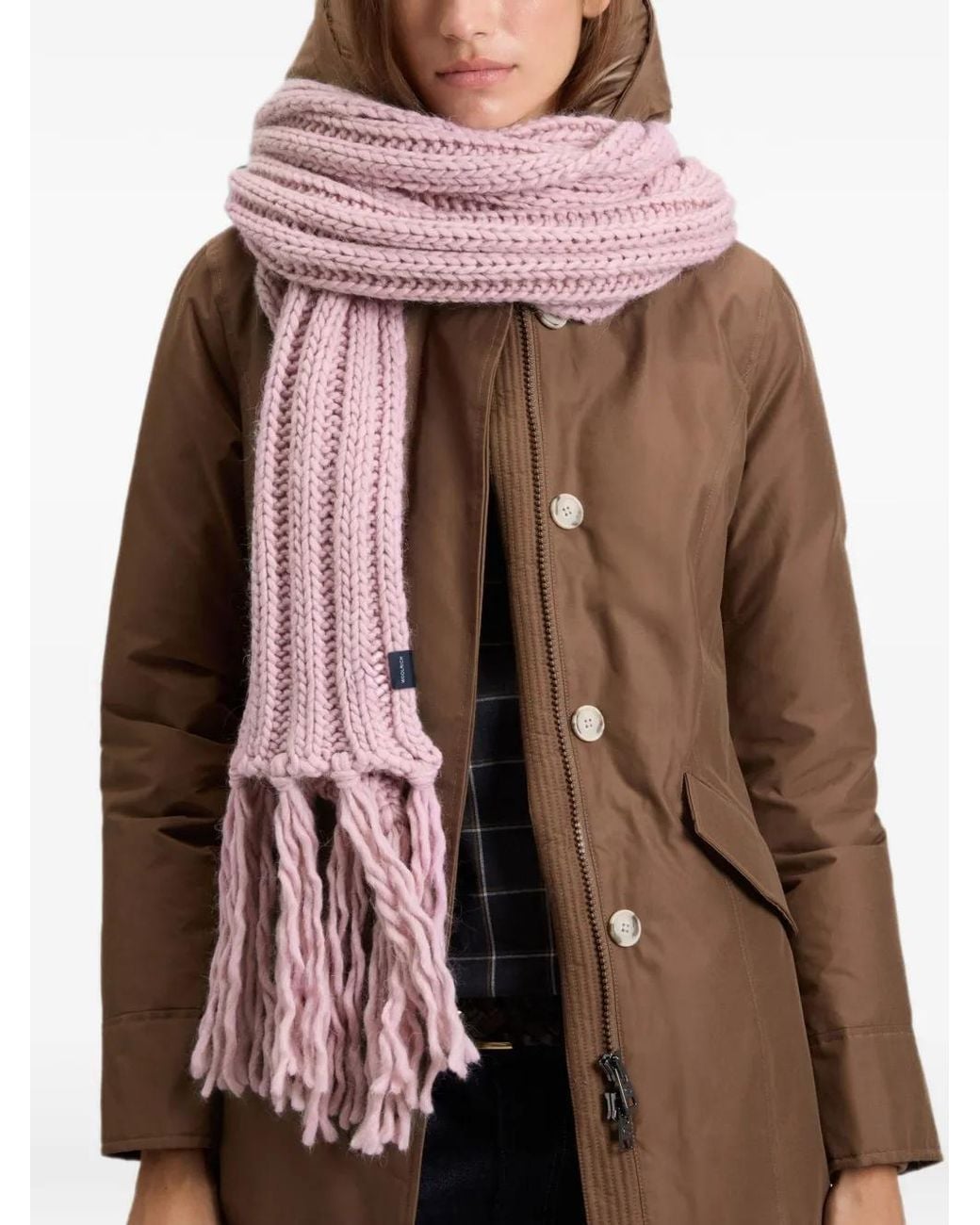 Sciarpa Chunky A Coste di Woolrich in Pink