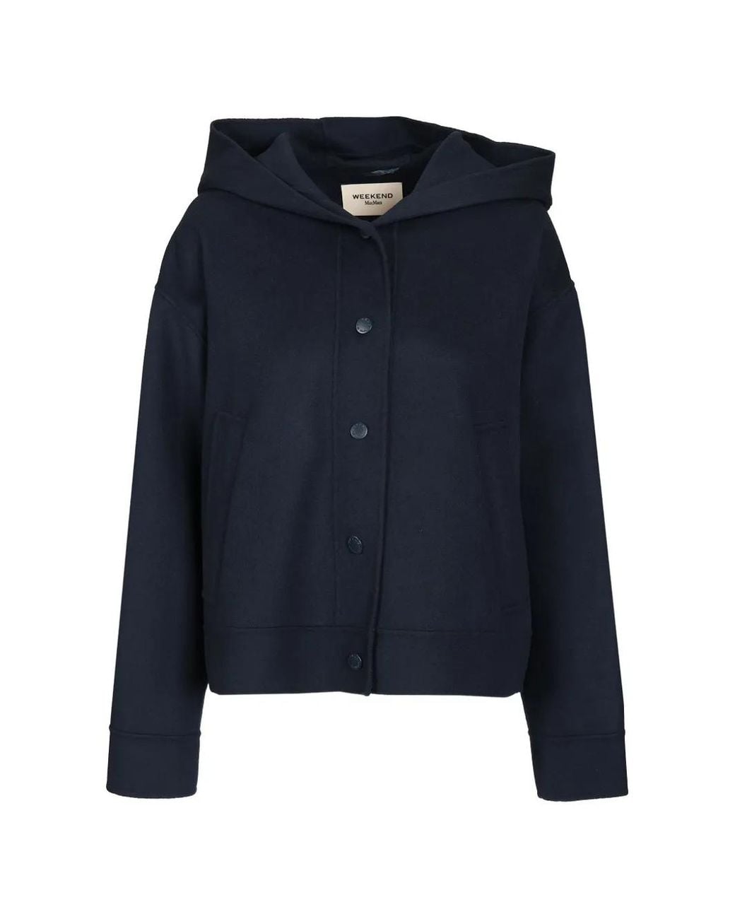 Weekend by Maxmara Blue Veste En Laine À Capuche