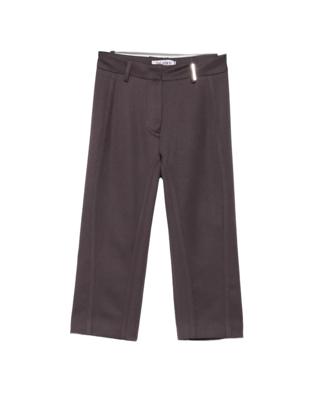 The Attico Gray Seam-Detail Knee-Length Shorts