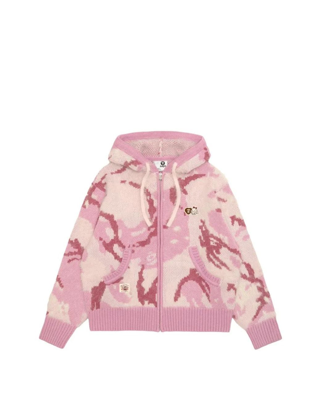 Aape By A Bathing Ape Pink Camouflage-Pattern Zip-Up Hoodie