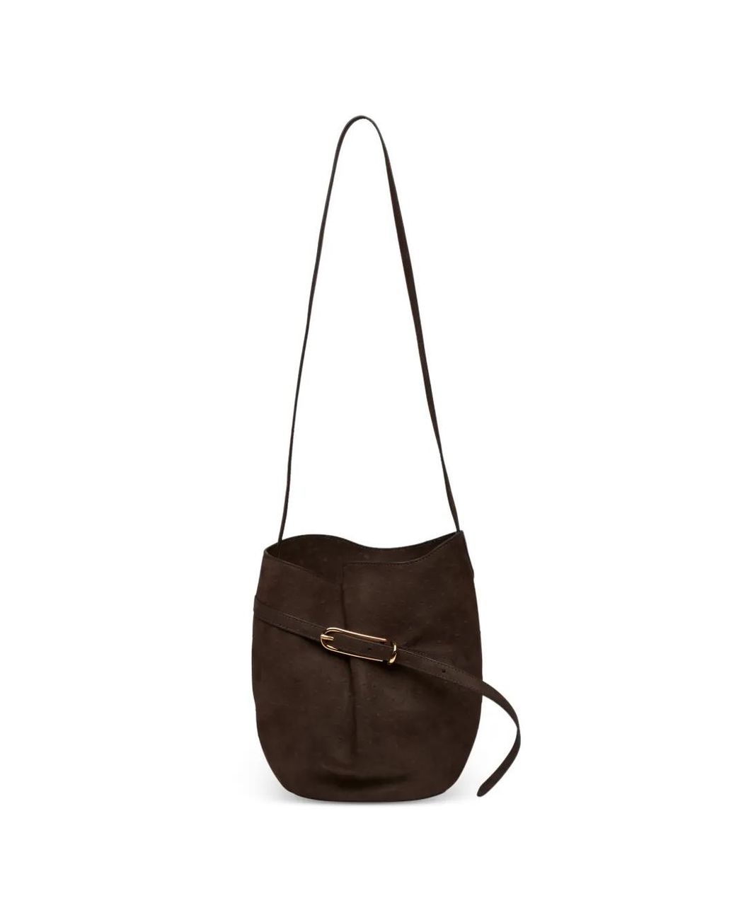 Liffner White Belted Bucket Bag