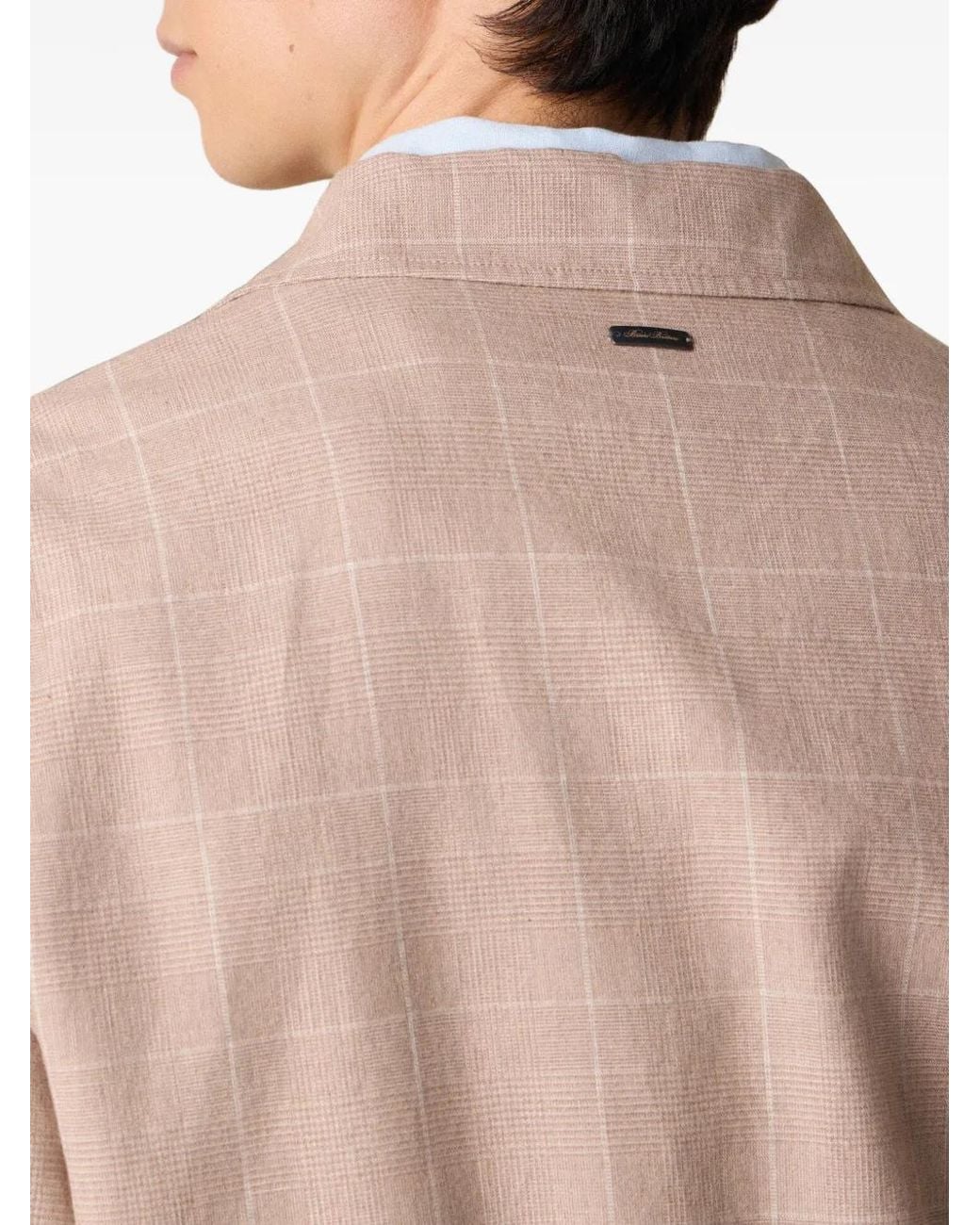 Brooks Brothers Natural Checked Bomber Jacket for men