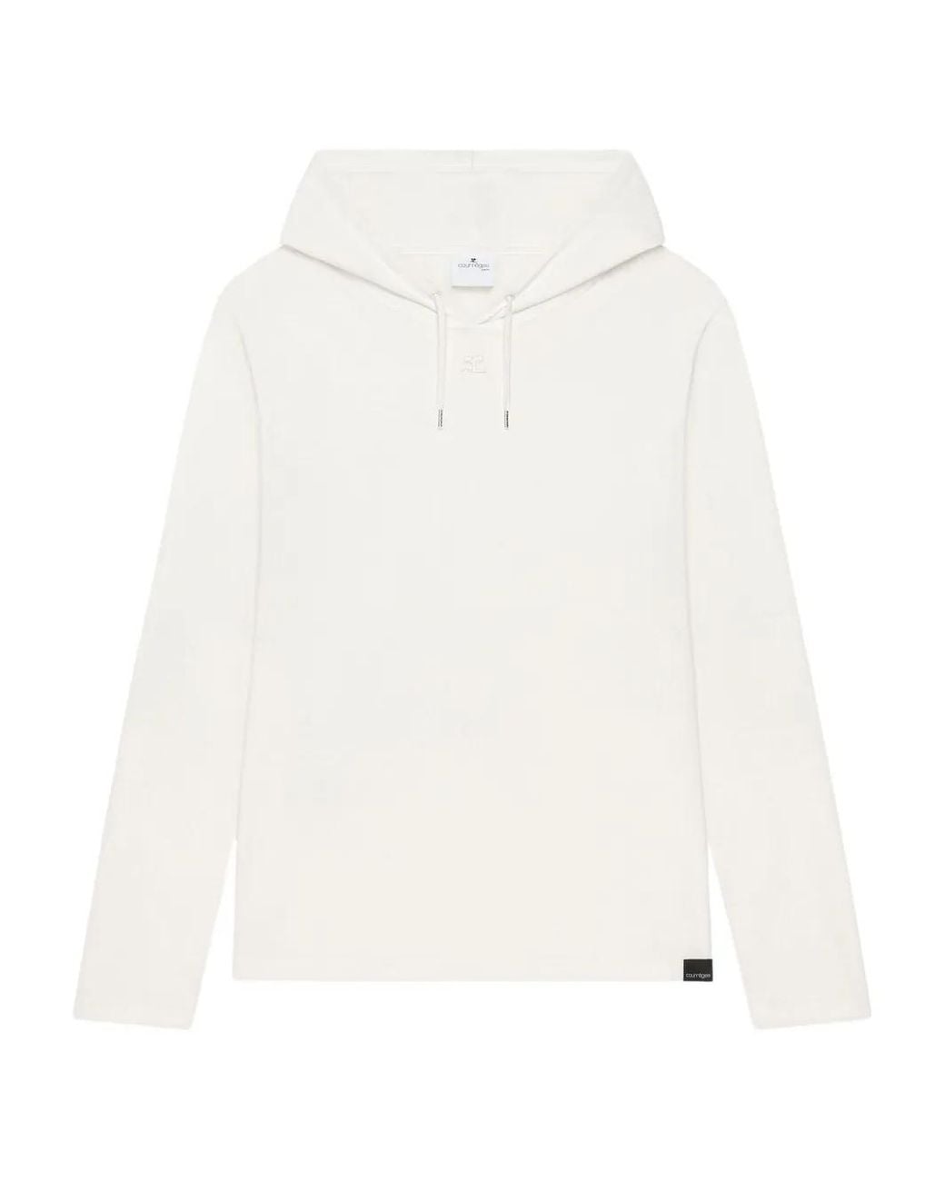 Courreges White Off-Shoulder Hooded T-Shirt