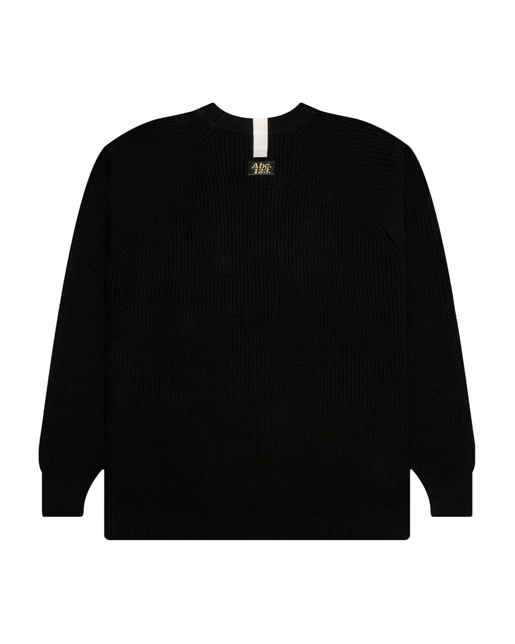 Advisory Board Crystals Black Ribbed Crewneck Sweater for men