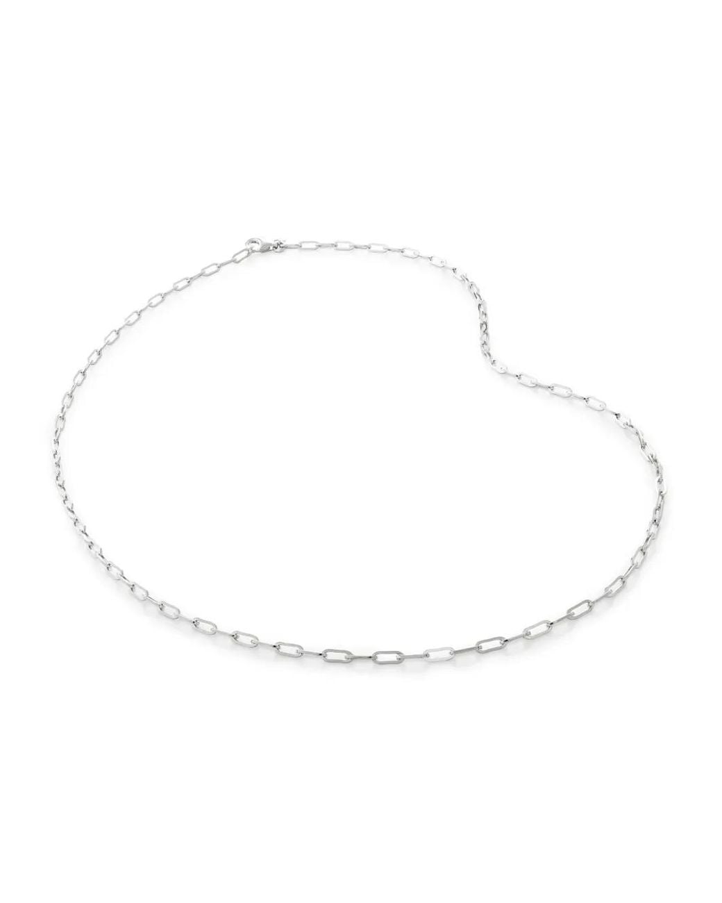 Monica Vinader White Recycled Sterling- Paperclip-Chain Necklace