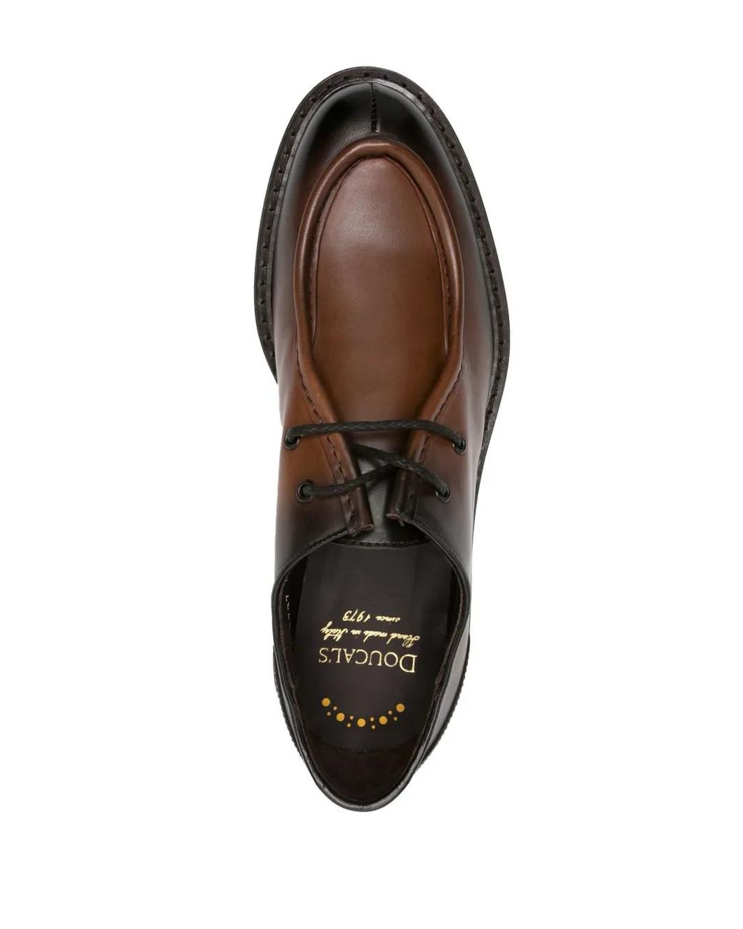 Doucal's Brown Ombré-Effect Leather Boat Shoes for men