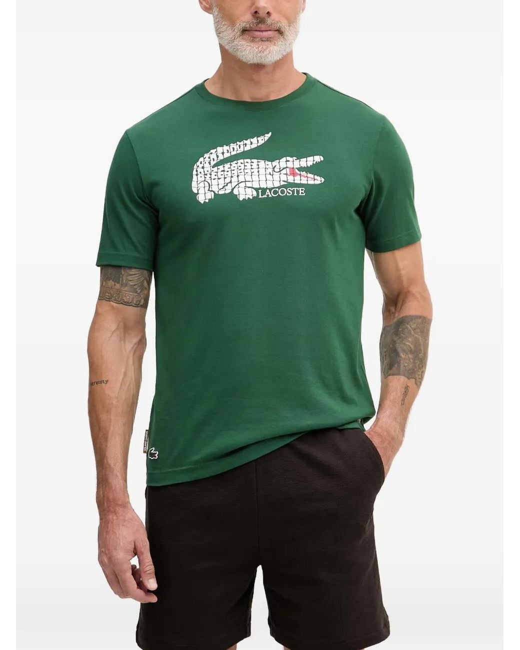 Lacoste Green T-Shirt À Logo Imprimé for men
