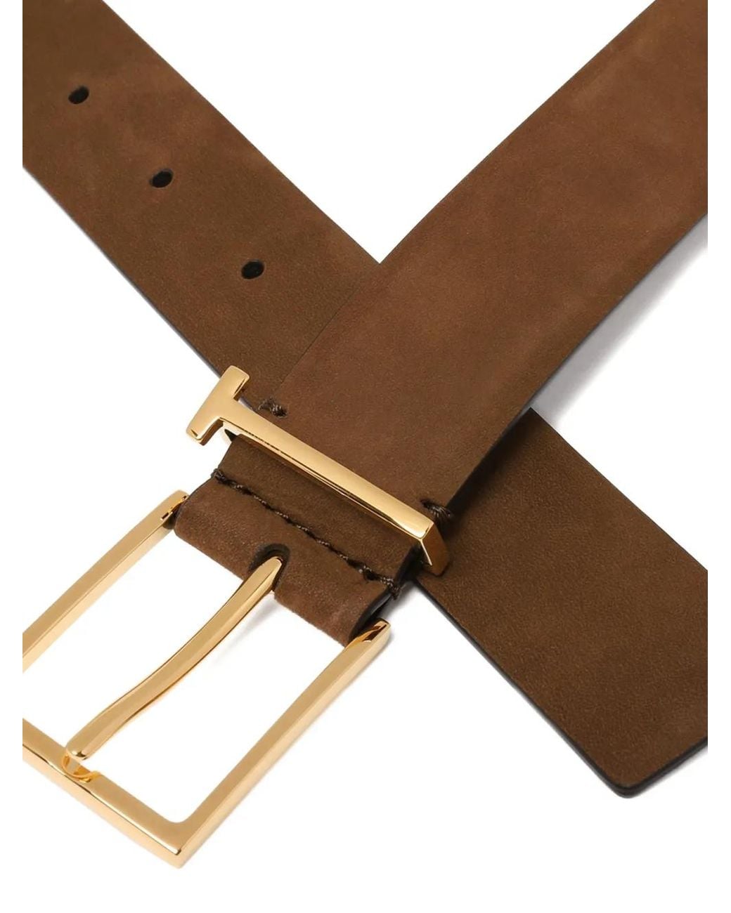 Tom Ford White T-Loop Buckle Belt for men