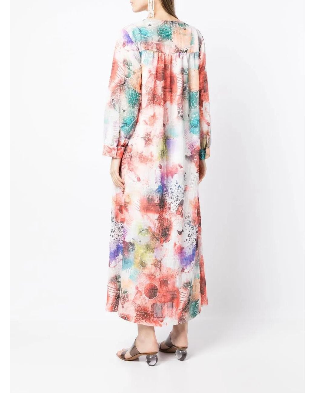 Bambah White Gardenia Floral Maxi Dress