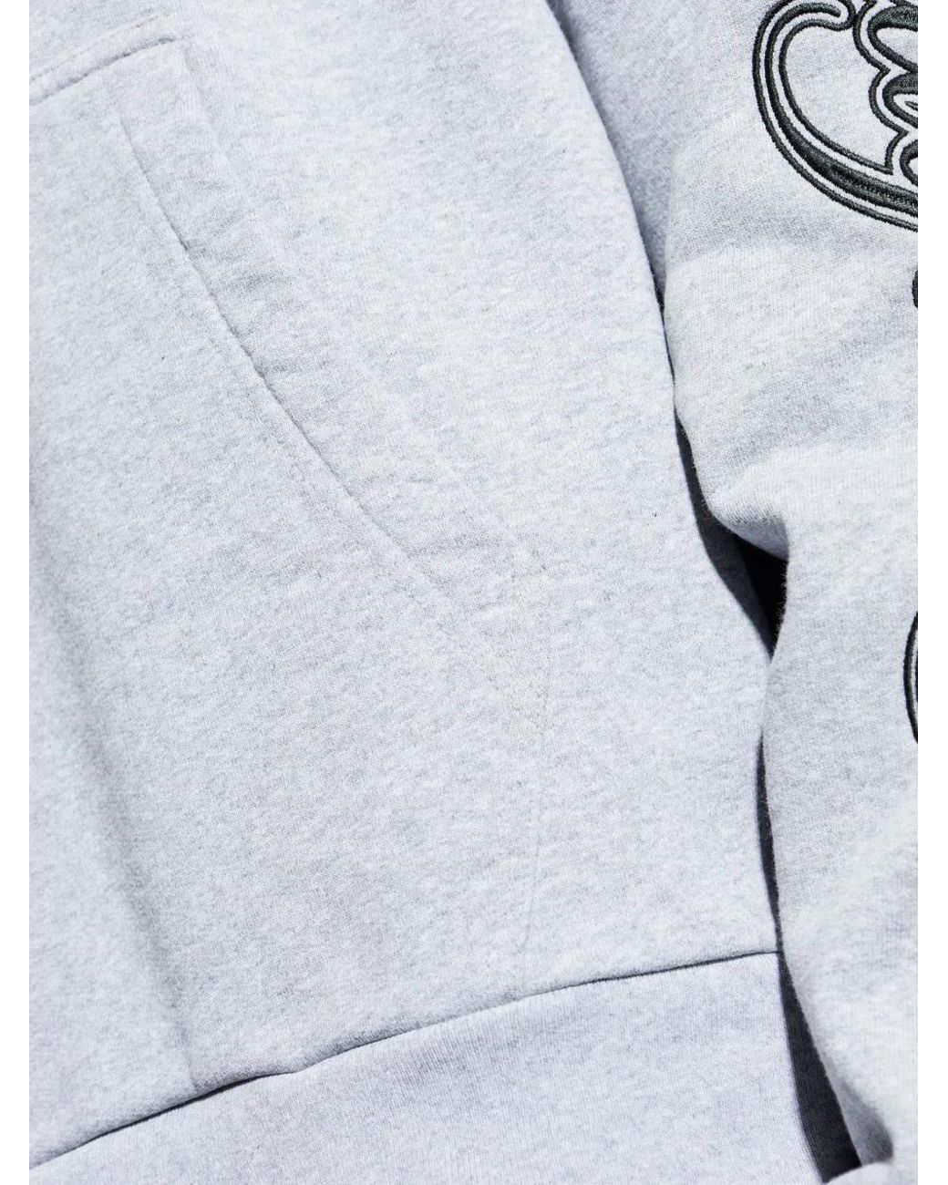 Balenciaga Gray Cursive Oversized Hoodie for men