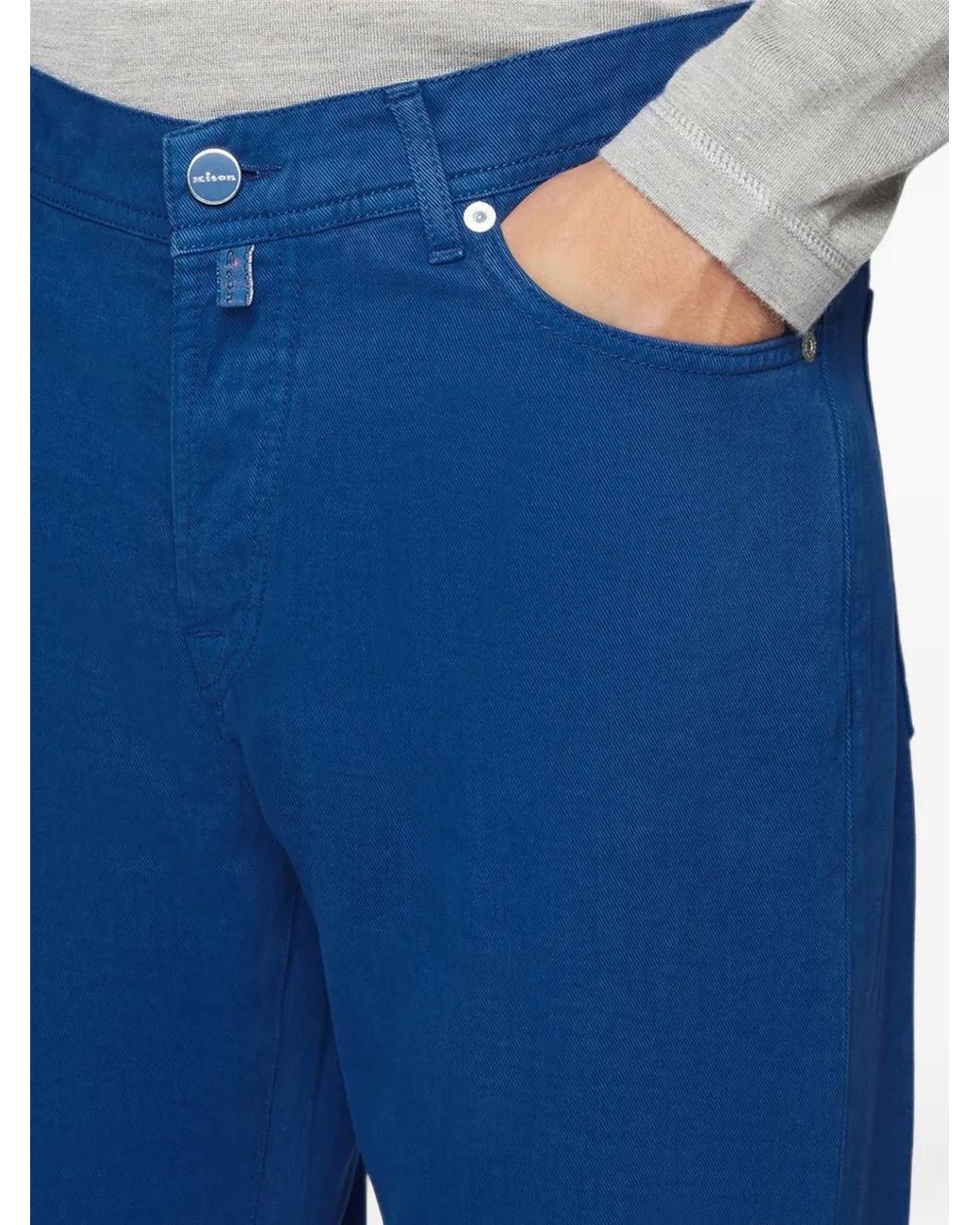 Kiton Blue Slim-Fit Five-Pocket Jeans for men