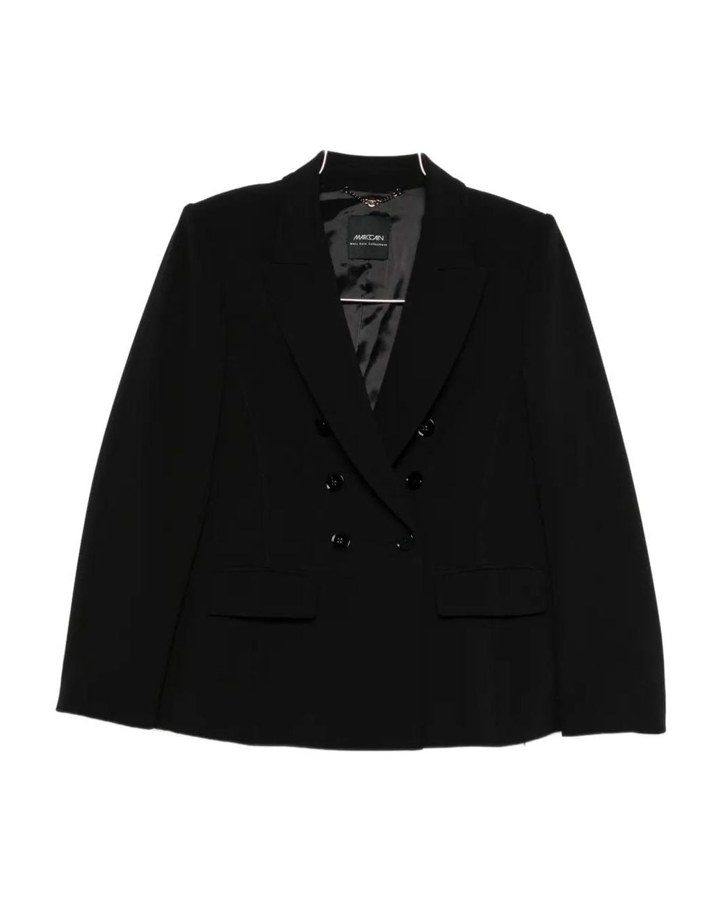 Marc Cain Black Double-Breasted Suit Jacket