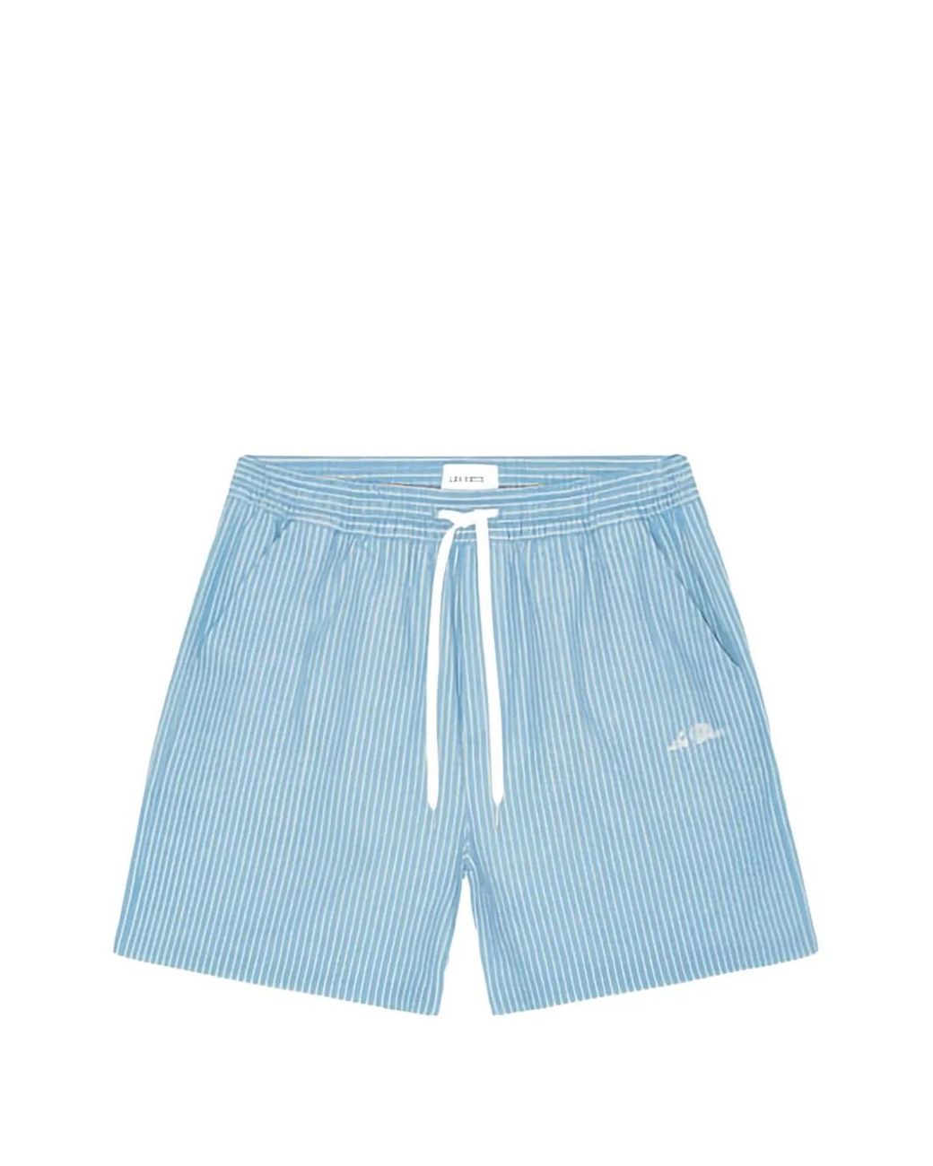 Les Deux Blue Stan Seersucker Swim Shorts for men