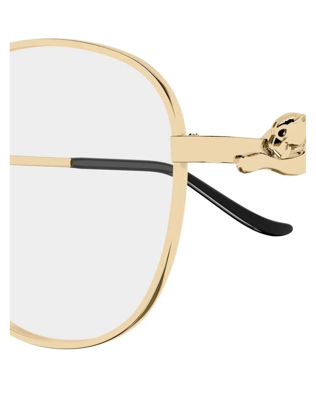 Cartier Metallic Panthère De Cartier Round-Frame Glasses