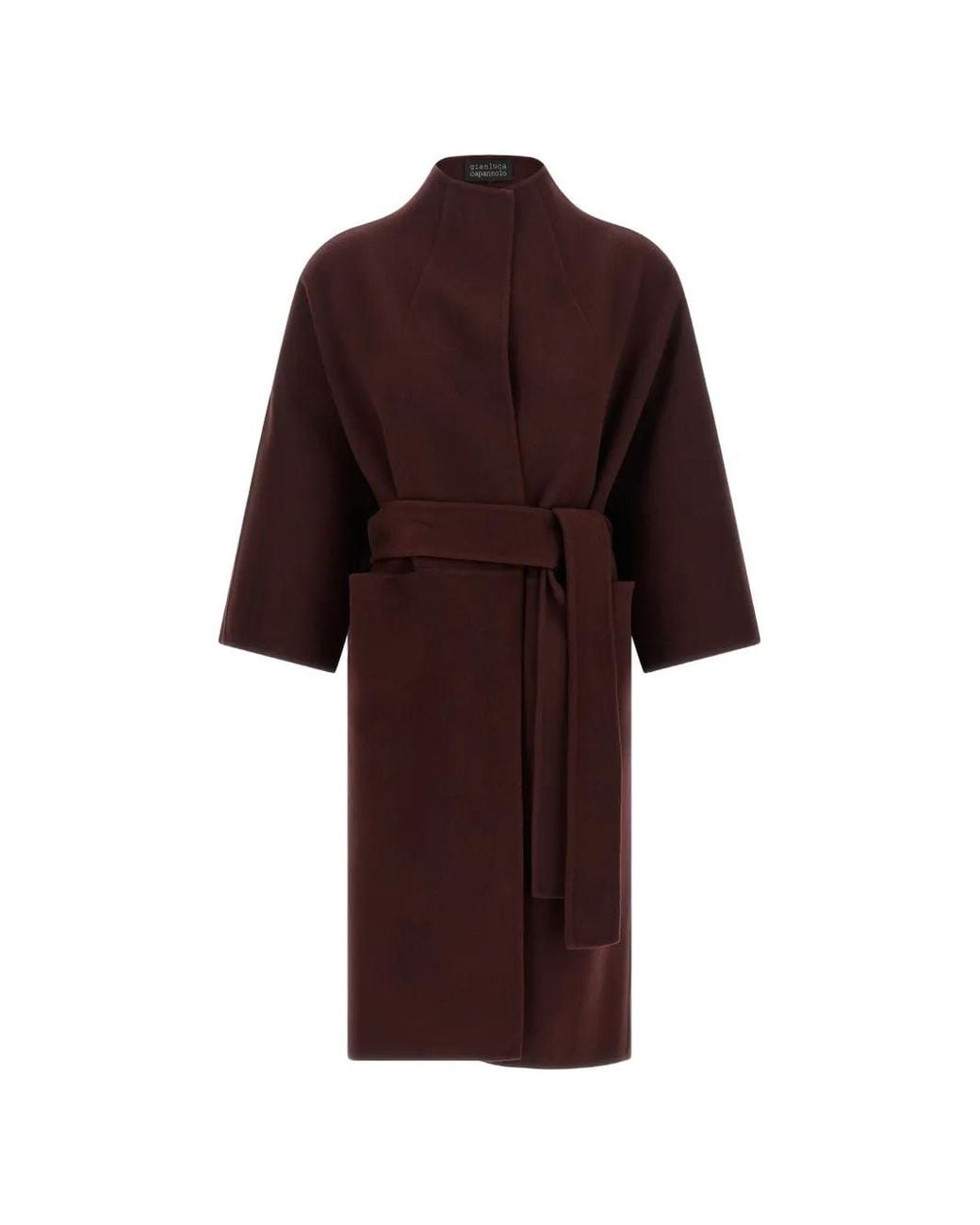 Gianluca Capannolo Red Jane Funnel-Neck Coat