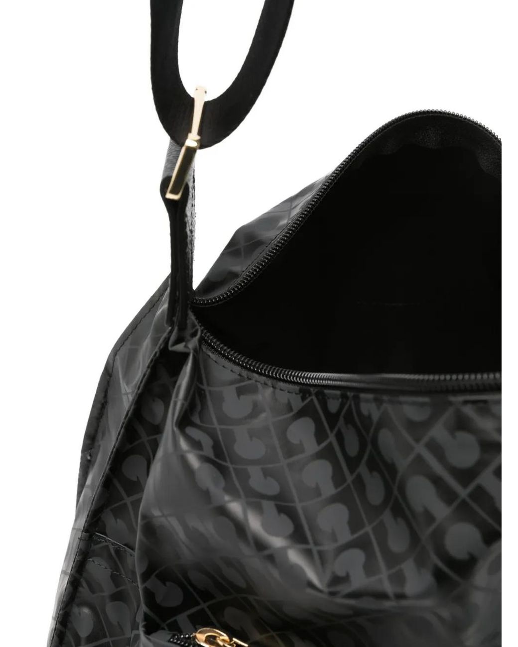 Gherardini Black Monogram-Pattern Satchel Bag