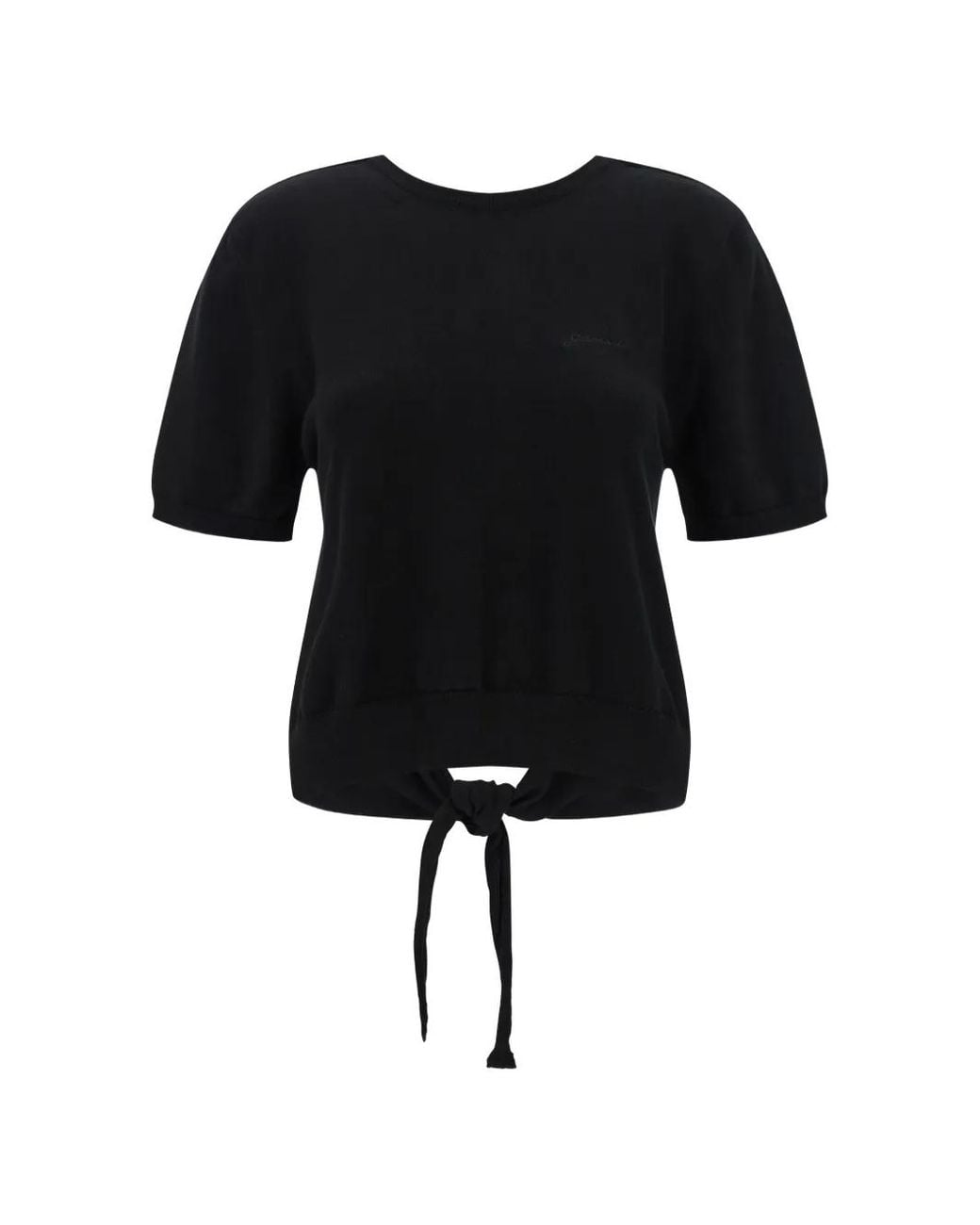 Ganni Black Cut-Out Tie-Fastening Sweater