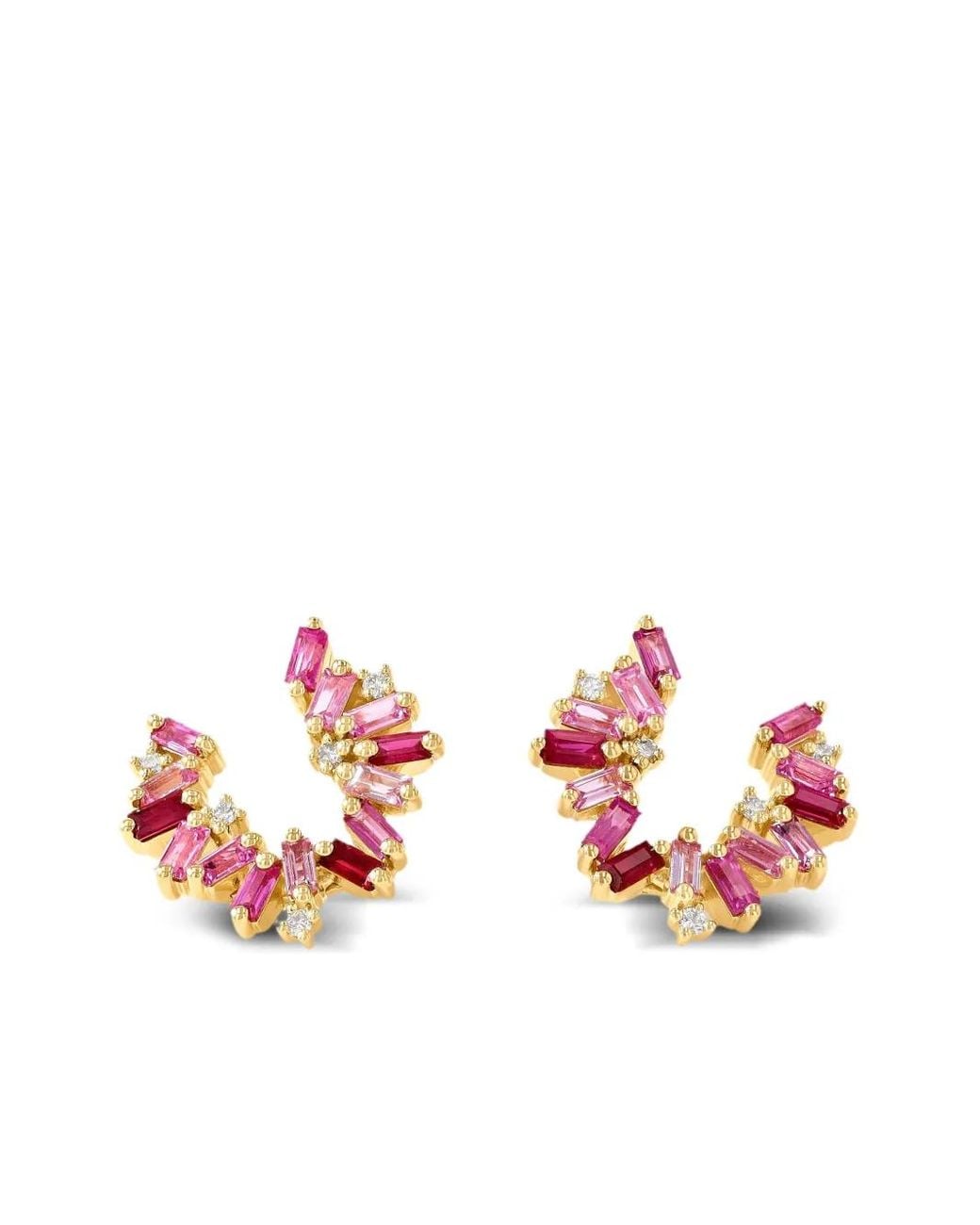 Suzanne Kalan White 18Ct Multi-Stone Swirl Earrings