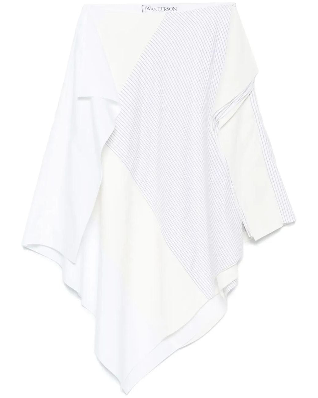 J.W. Anderson White Asymmetric Midi Skirt
