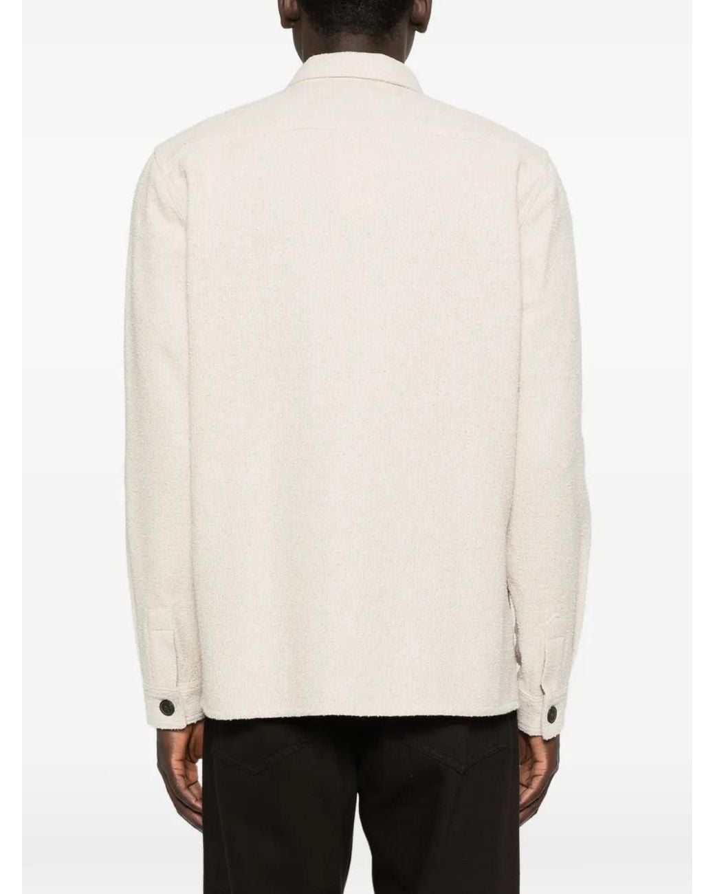 Profuomo White Bouclé Overshirt for men