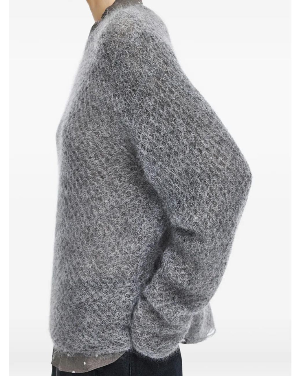 JNBY Gray Textured-Weave Sweater
