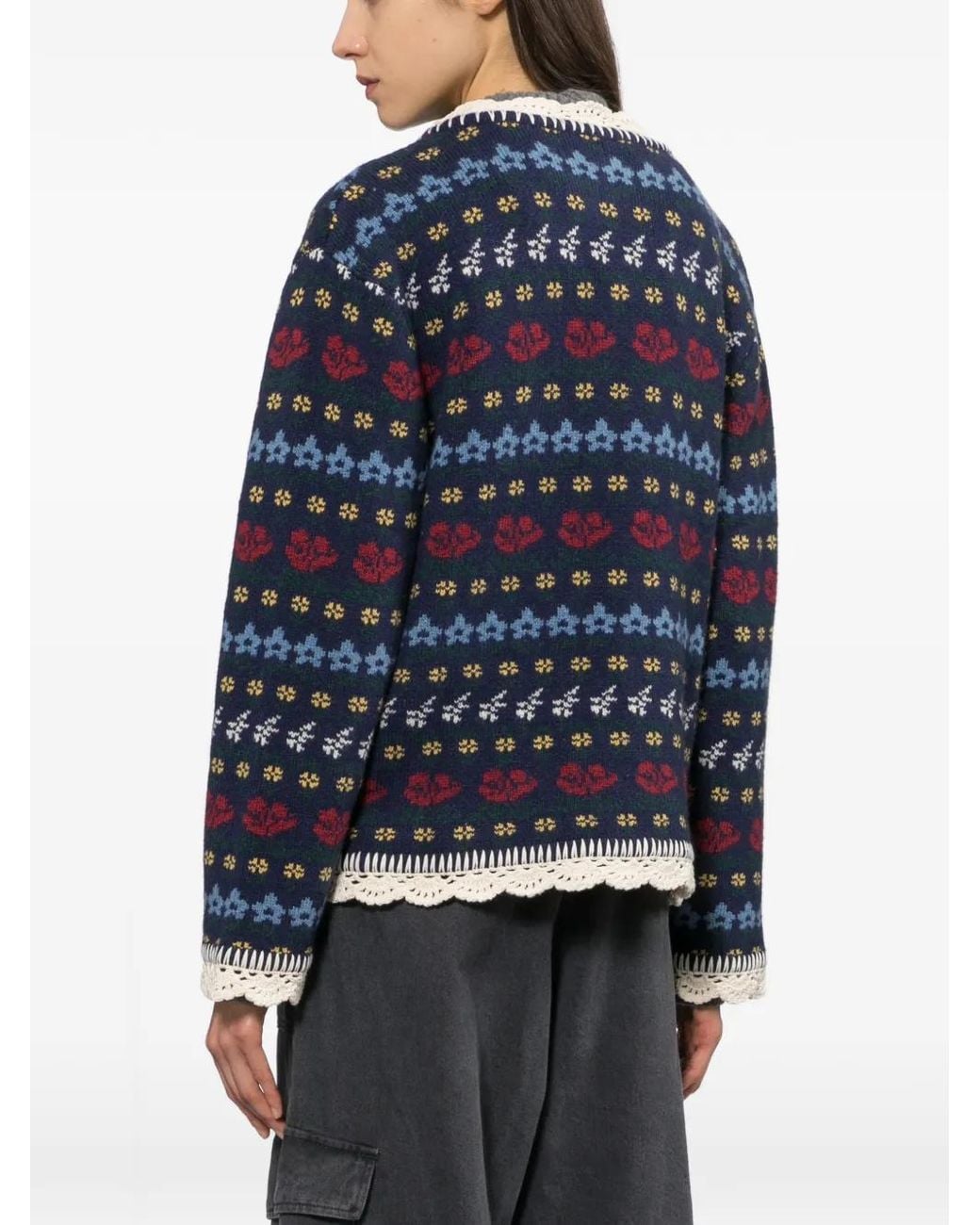 Sea Blue Preston-Knit Tie-Front Cardigan